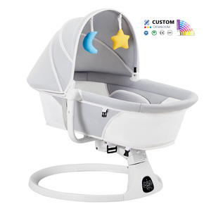 Mecedora Eléctrica de Lujo para Bebés de Fábrica con Música y Control Remoto Cuna Infantil Cama Columpio con Dosel - Product Image 1