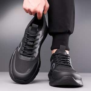 Zapatos de senderismo para hombre, calzado deportivo informal con suela gruesa para exteriores, color gris, verde, negro, estilo sin cordones, 6876 - Product Image 3