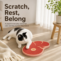 Grattoir pour chat en papier kraft blanc imprimé de forme spéciale, résistant à l'usure, non pelucheux, en papier importé, planche à gratter pour chat Jemow