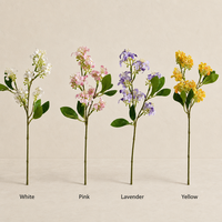 Fleur artificielle en soie de lilas de haute qualité en gros, mini tige unique de 39 cm, légère, 4 couleurs, pour décoration de mariage et de maison, en vrac, pliable