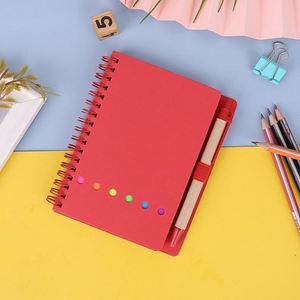 Promotional Eco Friendly Kraft Paper Notebook Recycle Pen A6 Spiral Notebooks Custom With Sticky Note - Product Image 3
