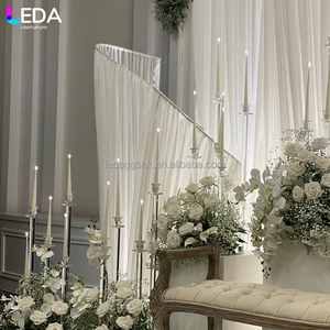 LEDA Fournitures de Décoration de Mariage Nouveauté Moderne Fond Métallique en Tulle Blanc Soie Lactée - Product Image 4