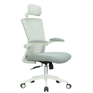 <span class=keywords><strong>Silla</strong></span> de escritorio ergonómica blanca con soporte trasero de malla de alta calidad y cuero sintético <span class=keywords><strong>para</strong></span> trabajo de oficina - Product Image 3