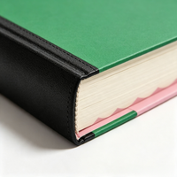 Carnet A5 à couverture rigide, motif dessin animé simple, couverture verte et rose, papeterie, journal