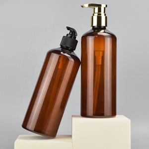 Bouteille <span class=keywords><strong>de</strong></span> crème cosmétique <span class=keywords><strong>Obturateur</strong></span> rond en plastique brun 500 pour shampooing Lotion pour le corps Autres cosmétiques Contenants d'emballage <span class=keywords><strong>de</strong></span> qualité supérieure - Product Image 3