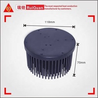 Radiateur cylindrique à extrusion haute puissance, dissipateur thermique LED, alliage d'aluminium 6063, surface peinte anodisée gris argent, pièces de machines