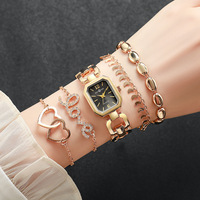 En Stock, Bajo MOQ, Set de Regalo de Reloj de Cuarzo, Pulsera y Collar para Mujer, de Marca, para Navidad, Año Nuevo, Cumpleaños