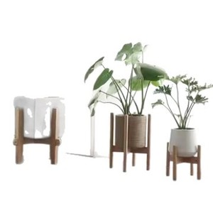 Support pour plantes en bois massif avec base pour pot de fleurs pour la maison, le balcon, le salon - Product Image 5