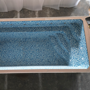 Petite taille de <span class=keywords><strong>piscine</strong></span> en fibre de verre <span class=keywords><strong>pour</strong></span> arrière-cour, <span class=keywords><strong>piscine</strong></span> hors sol personnalisée de luxe en mosaïque de bois Wpc à vendre bon marché - Product Image 2