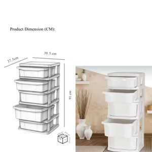 New Durable Mini Capacity 5-Drawer Modern Plastic Mobile <b>File</b> Cabinet <b>Organizer</b> Chest with for Home Bedroom Study - Product Image 2