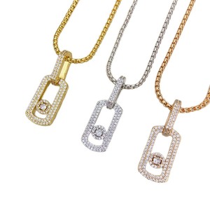 <span class=keywords><strong>Collier</strong></span> ras du cou pour <span class=keywords><strong>femme</strong></span>, style français, délicat, avec pendentif diamant unique coulissant et fermoir à crochet - Product Image 5