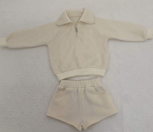 Vêtements pour bébé avec logo personnalisé, tenue en polaire à manches longues pour l'automne, haut et <span class=keywords><strong>short</strong></span>, ensemble jogging deux pièces pour bébé garçon - Product Image 6