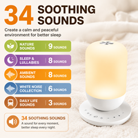 Máquina de Ruido Blanco Recargable OEM&ODM con Luz Nocturna y Temporizador para Adultos, Bebés y Oficina, Sonidos Relajantes, Dispositivo Compacto para Ayudar a Dormir