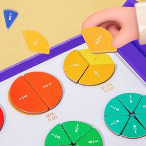 Jouet d'apprentissage des mathématiques pour enfants, tuiles magnétiques manipulables, puzzle éducatif sur les fractions - Product Image 5