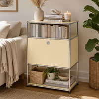Table de chevet modulaire personnalisable en métal, armoire de rangement latérale en acier avec tiroirs pour chambre et salon