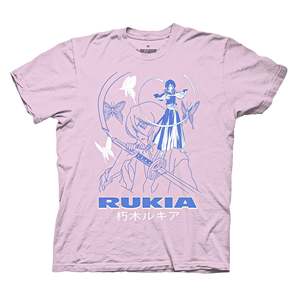 เสื้อยืดผู้ใหญ่ Bleach Rukia Kuchiki สีชมพูอ่อน แขนสั้น คอกลม ได้รับอนุญาตอย่างเป็นทางการ พิมพ์ลายดิจิทัล เสื้อผ้าส่งเสริมการขาย - Product Image 1