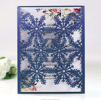 Tarjeta de invitación de corte láser para Navidad, copo de nieve y copo de nieve, gran oferta
