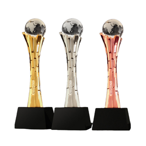 Bán Hot Shining tùy chỉnh Trái Đất Pha Lê Kim loại giải thưởng <span class=keywords><strong>Trophy</strong></span> thiết kế sáng tạo cho quà tặng doanh nghiệp - Product Image 1