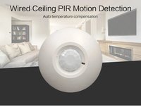 Détecteur de mouvement PIR filaire 12V alarme capteur infrarouge détection à 360 degrés relais d'installation monté sur plafond NO.NC