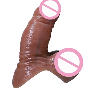 Große tragbare Silikon dildo verdickte und vergrößerte erwachsene erotische Sexspielzeug weiche <span class=keywords><strong>Penis</strong></span> hülle für verbessertes Vergnügen - Product Image 1