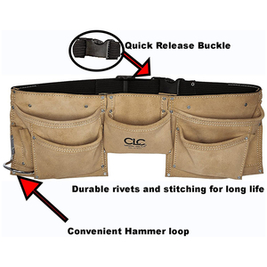 I370x3 nhiệm vụ nặng nề da lộn Xây Dựng Công Trình tạp dề & búa thép vòng 8 túi tốt mặc sức đề kháng thực tế Chức năng vật liệu - Product Image 6