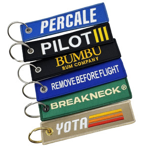 <span class=keywords><strong>Portachiavi</strong></span> all'ingrosso alla moda <span class=keywords><strong>con</strong></span> logo personalizzato in tessuto, lettere ricamate e design in cordino corto - Product Image 4