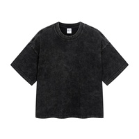 T-shirts unisexes pour hommes et femmes, style vintage ample, à manches courtes, effet délavé flocon de neige, coupe ample