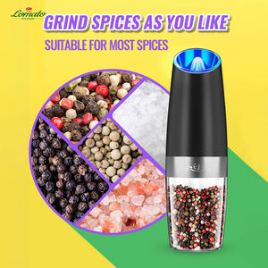 Juego de Molinillo Eléctrico de sal y pimienta por gravedad automático con luz LED de grosor ajustable operado a mano - Product Image 4