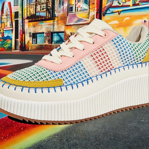 <span class=keywords><strong>LUCKY</strong></span> STEP Sneaker da Donna con Plateau Tie-Dye, Scarpe da Corsa e Passeggio Leggere Antiscivolo con Lacci Arcobaleno - Product Image 2