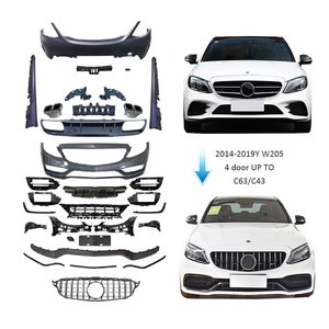Kit de carrocería de coche deportivo, piezas de carrocería, rejilla de parachoques delantero, <span class=keywords><strong>2014</strong></span>-19y Class 4 puertas upgrade 205 mejora a C63 C43 - Product Image 1