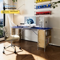 Bureau blanc Ocean, bureau d'étude, bureau informatique, table de salle à manger longue style Bauhaus, sur mesure