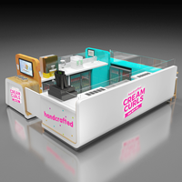 M2 Display UK Ice Cream Mall Kiosk Design Food Bar Meubles Vitrine Café LED Cabinet Design d'intérieur pour Restaurant