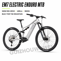 Vélo de montagne électrique à moteur central 500W, batterie 960Wh longue autonomie, suspension intégrale, idéal pour les trajets quotidiens et les excursions de week-end