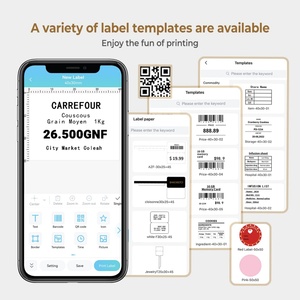 เครื่องพิมพ์พกพาขนาดเล็ก 1200mAh  USB เครื่องพิมพ์ฉลากสำหรับใช้ในบ้าน ความเร็ว 30 มม./วินาที พิมพ์เร็ว ไร้สาย ใช้ความร้อน - Product Image 2