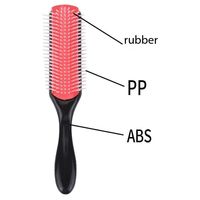 Lohas Logo personnalisé brosse à cheveux démêlante à 9 rangées Tangle Tamer Nylon Poils Styling Anti-statique Droite Brosse à cheveux bouclés