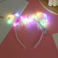 Lueur chat lapin oreille corne bandeau cadeau lumière fleur guirlande bandeau fête Led anniversaire mariage Costume Halloween