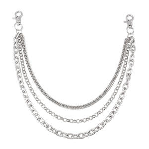 Cadena de cintura de acero inoxidable de varias capas, accesorio de mezclilla estilo hip hop punk para jóvenes - Product Image 5