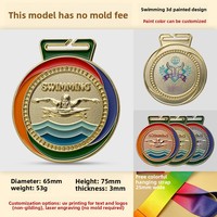 Médailles de sport personnalisées en alliage de zinc électroplaqué 3D, Badminton, Football, Basketball, Tennis de table, Natation, Plaques d'honneur pour compétitions