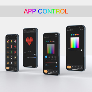 Usb rèm cửa sổ ánh sáng với ứng dụng điều khiển <span class=keywords><strong>Bluetooth</strong></span> DIY graffiti GIF Cảnh chế độ LED giáng sinh Lights đối với tường phòng trang trí - Product Image 5