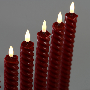 Juego de 6 Velas Cónicas LED sin Llama de Parafina de Matti, con 10 Llaves, Efecto 3D de Llama Realista - Product Image 5