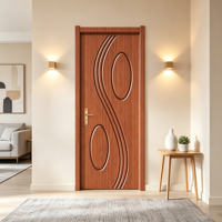 Portes intérieures modernes en PVC imitation bois, anti-rayures, étanches, avec isolation thermique pour appartement, salle de bain, cuisine et villa