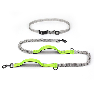 Doppio Manico Elastico Bungees Corda Retrattile Hands Free Cane Che Corre Al Guinzaglio con Cintura In Vita Regolabile - Product Image 5