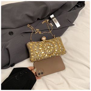 <span class=keywords><strong>Bolso</strong></span> de mano de noche de cristal para mujer, <span class=keywords><strong>bolso</strong></span> de mano, monederos Minaudiere de Metal <span class=keywords><strong>con</strong></span> diamantes de imitación coloridos para boda <span class=keywords><strong>con</strong></span> <span class=keywords><strong>cadena</strong></span> - Product Image 3