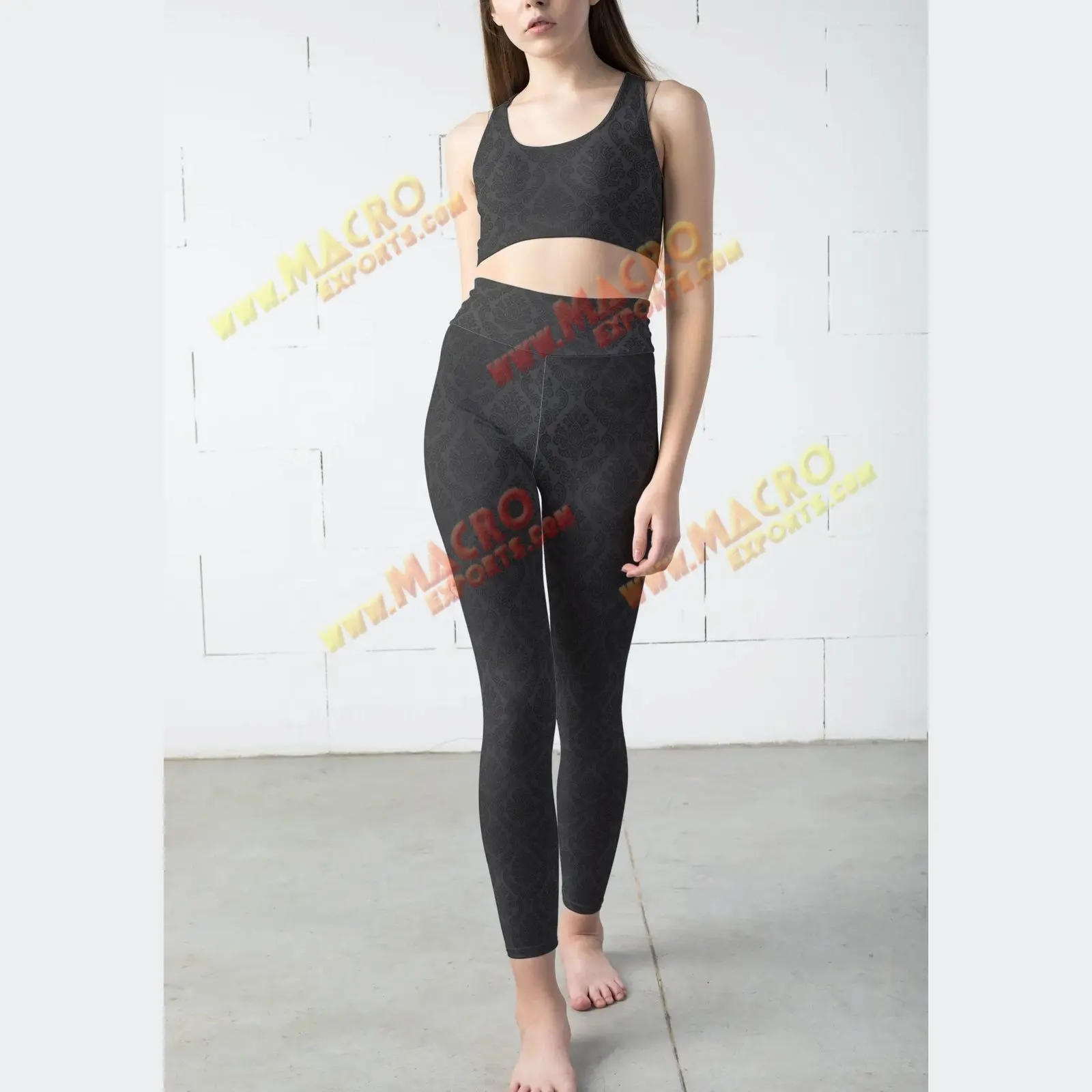 Phụ Nữ Căng Yoga Quần Jeans Nhìn Ống Skinny Xà Cạp Thể Thao Jeggings Quần Tùy Chỉnh Đóng Gói Liền Mạch In Mô Hình Dệt Kim