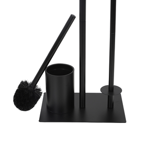 Porte-papier hygiénique multifonctionnel en fer noir avec <span class=keywords><strong>brosse</strong></span> pour salle de bain - Product Image 6