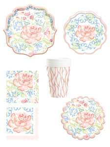 DAMAI Floral Party Supplies Vintage Floral Paper <b>Plates</b> Set With Gold Rim Floral Disposable <b>Plates</b> for Baby <b>Shower</b> Decorations - Product Image 4