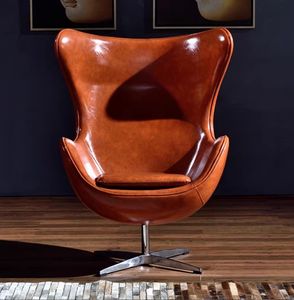 Canapé <span class=keywords><strong>en</strong></span> cuir moderne <span class=keywords><strong>en</strong></span> forme de <span class=keywords><strong>coquille</strong></span> <span class=keywords><strong>d</strong></span>'<span class=keywords><strong>oeuf</strong></span> aviateur <span class=keywords><strong>Fauteuil</strong></span> <span class=keywords><strong>d</strong></span>'appoint pivotant avec coussin Salon Salle à manger Villa extérieure Meubles de loisirs - Product Image 5