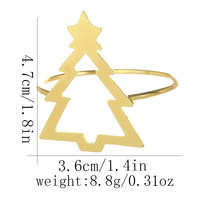 Porte-serviettes de Noël en or poli miroir de haute qualité, artisanat métallique durable pour une utilisation sur table formelle
