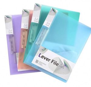 Office Single Strong Clips File <b>Folder</b> Set <b>A4</b> Size Colored PVC Punchless Binder with Spring-Action Clamp - Product Image 1