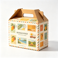 Boîte cadeau Mango Post avec poignée, boîte à rabat imperméable et anti-écrasement avec impression offset pour abonnement, logo personnalisé, conception gratuite